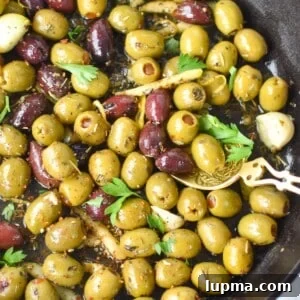Mediterranean Warm Lemon Olives with Herb Garlic Dip — 10 Minutes 14 Warm Olives with Lemon and Mediterranean Herbs