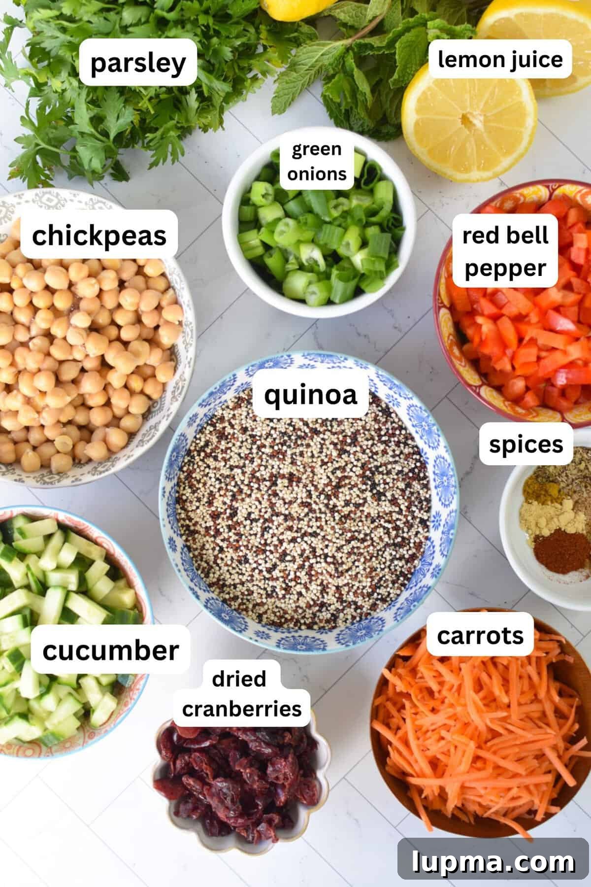 Moroccan Chickpea Salad with Roasted Veggies & Citrus Dressing 5 Moroccan Chickpea Salad recipe ingredients