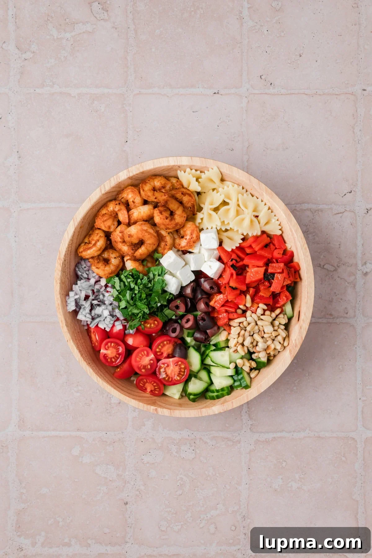Shrimp Salad in a white bowl