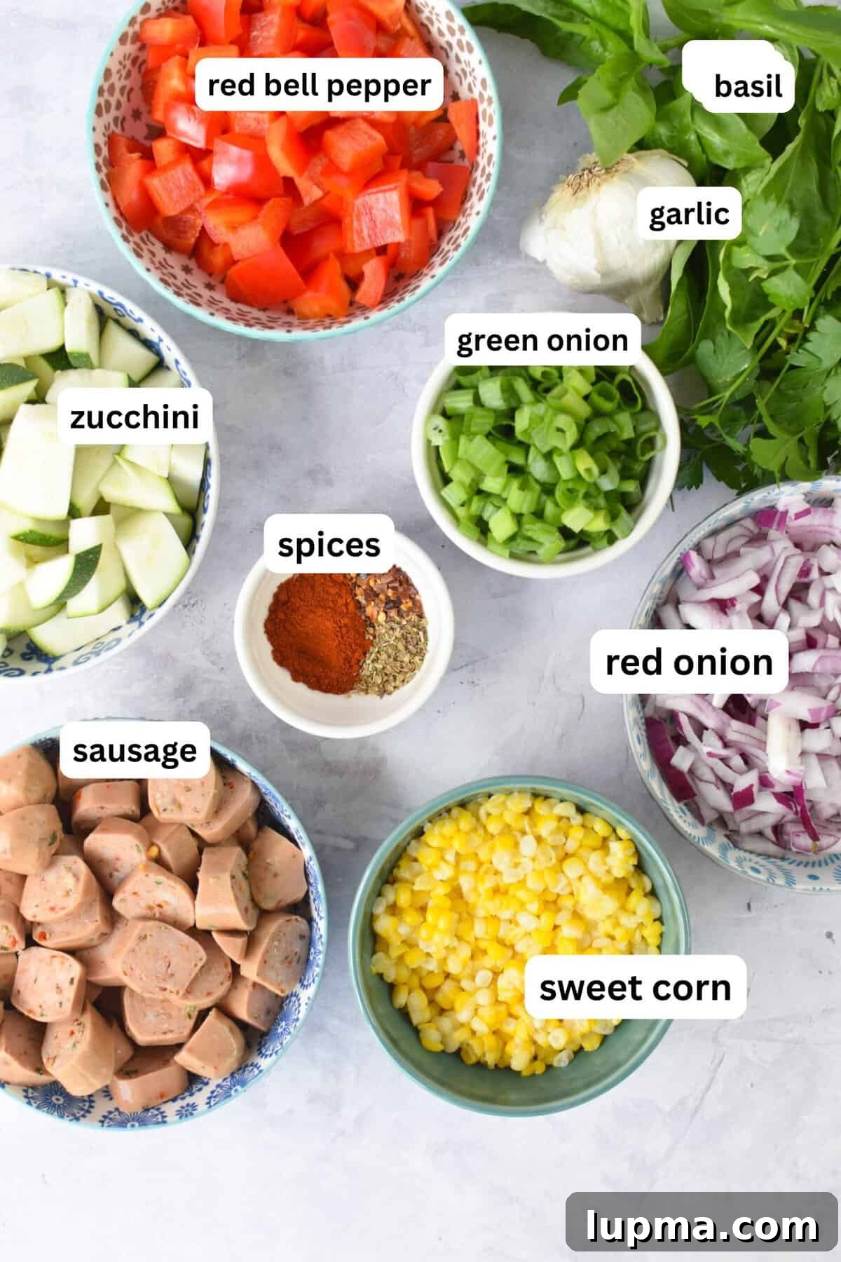 Sausage and Veggie Skillet recipe ingredients 