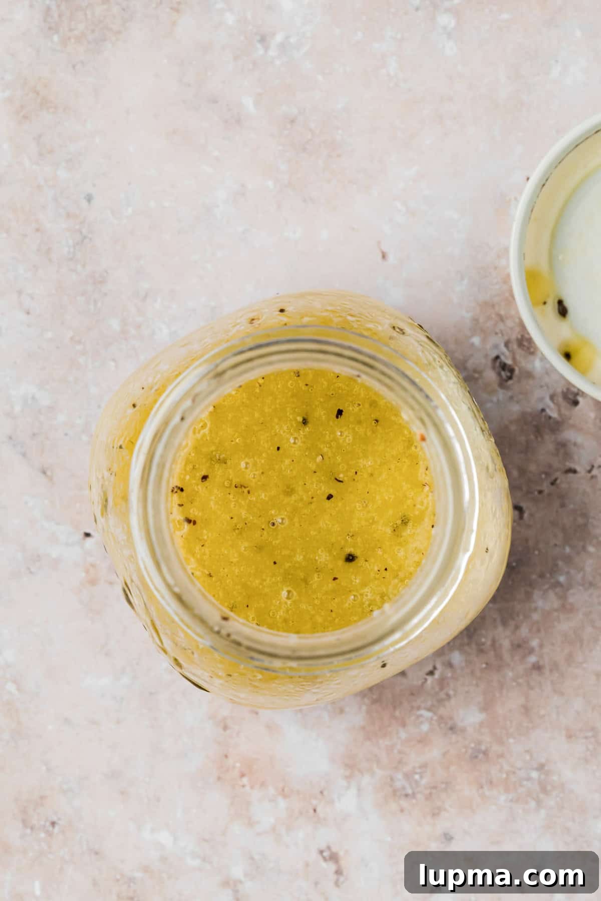 Apple and Fennel Salad salad dressing in a jar 