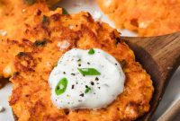 Crispy Sweet Potato Fritters with Herb Dipping Sauce
