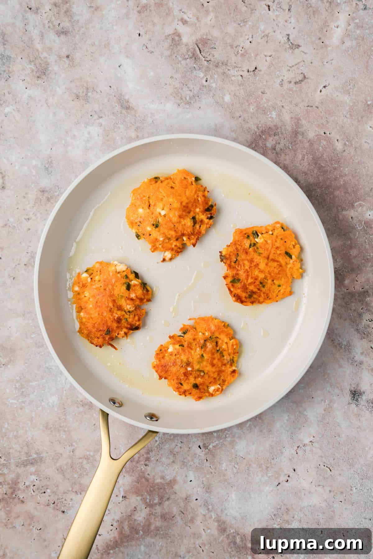Shaped Sweet Potato Fritters on a plate 
