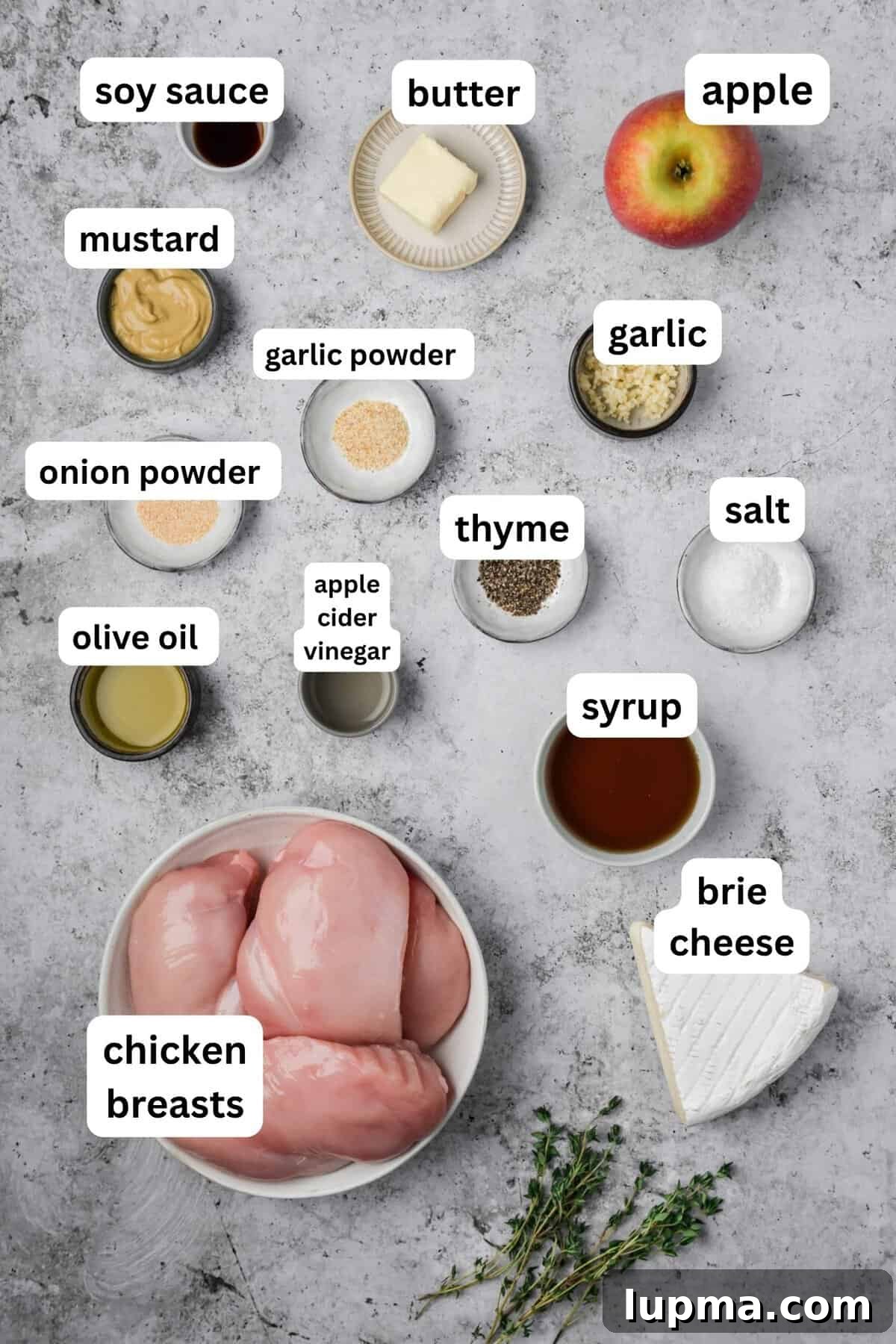 Apple and Brie Stuffed Chicken recipe ingredients 